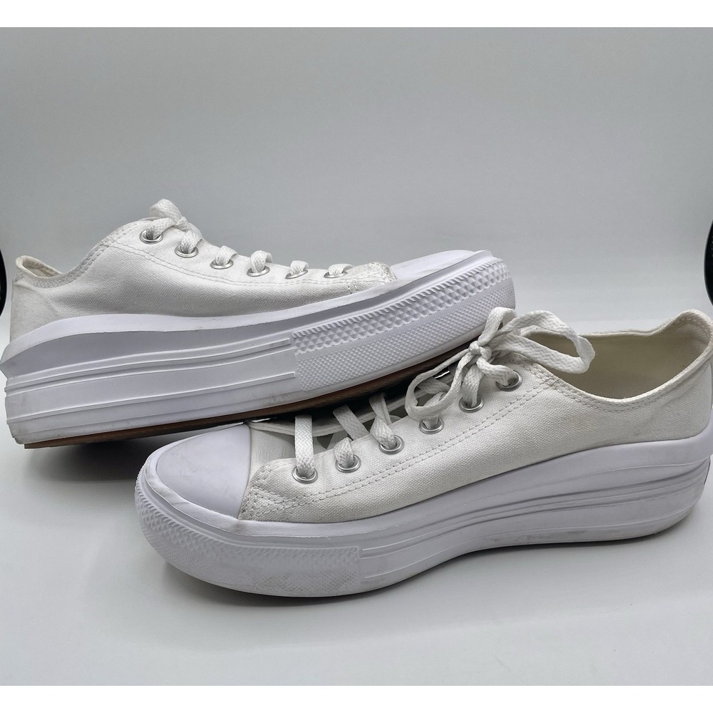 CONVERSE Chuck Taylor All Star Move Canvas Platform Women 10 White 570257C EUC - Picture 3 of 8